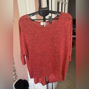 Love By Design Heathered Red Short Sleeve Top